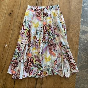 ASTR the label floral midi skirt button detail rayon double slit